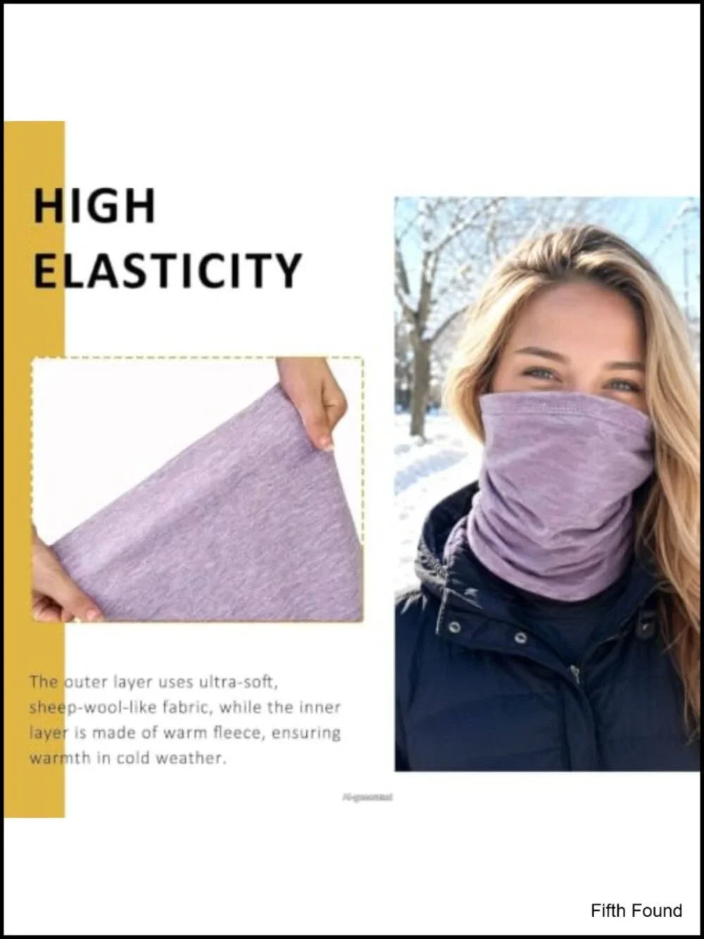 2 Pack Winter Neck Gaiter Fleece Neck Warmer Windproof Face Cover Scarf